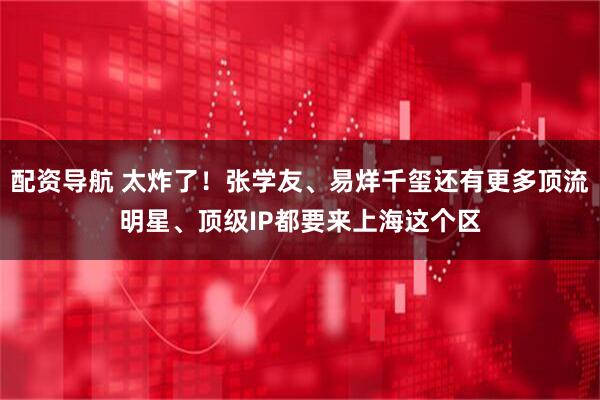 配资导航 太炸了！张学友、易烊千玺还有更多顶流明星、顶级IP都要来上海这个区